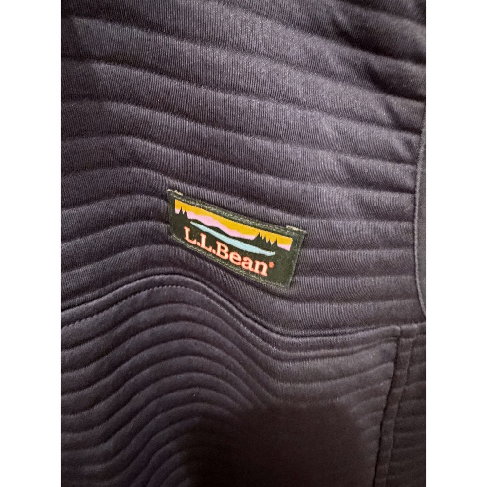 LL Bean Navy Blue Quilted Full Zip Vest Womens XL Petite 517114 Ribbed Texture - Picture 3 of 8